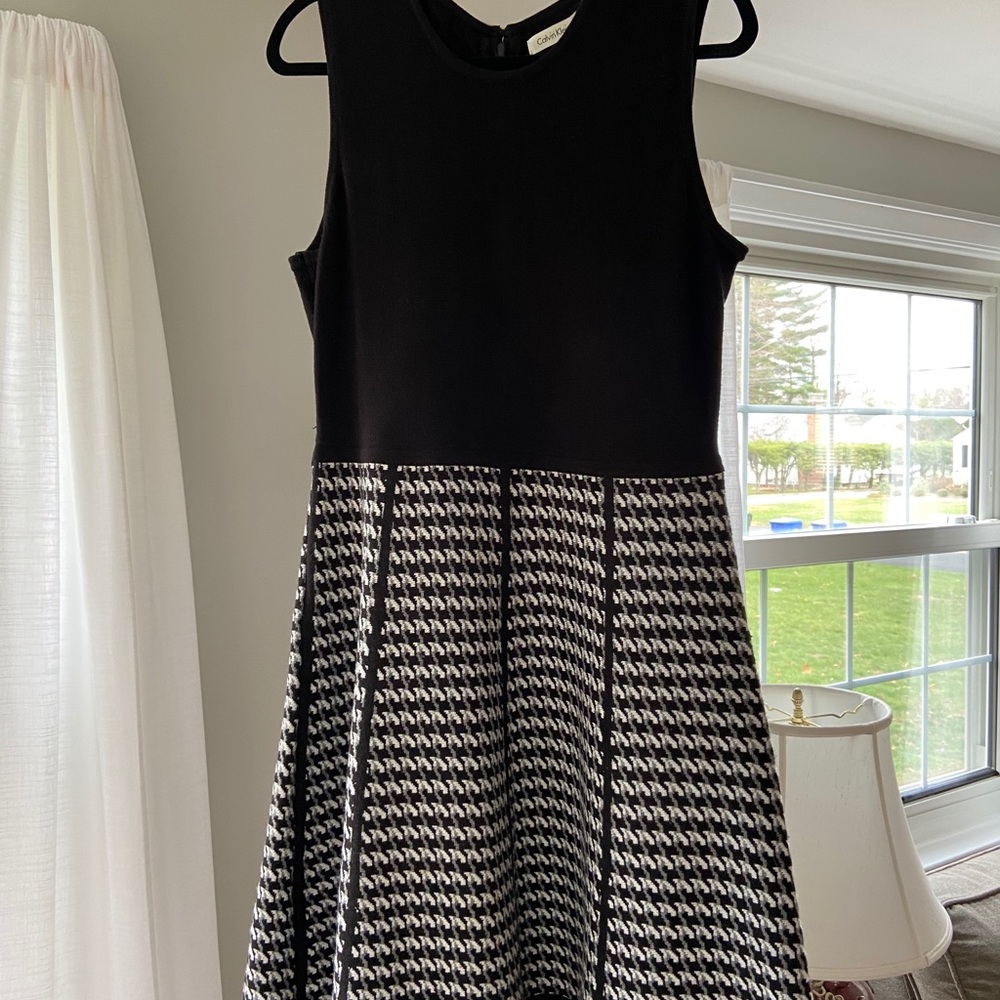 NWOT Calvin Klein Sleeveless Houndstooth Dress